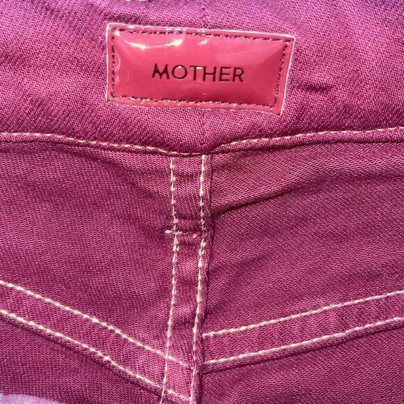 MOTHER The Tripper High Rise Ankle Fray Jeans in Burgundy Size 26 - Picture 8 of 14